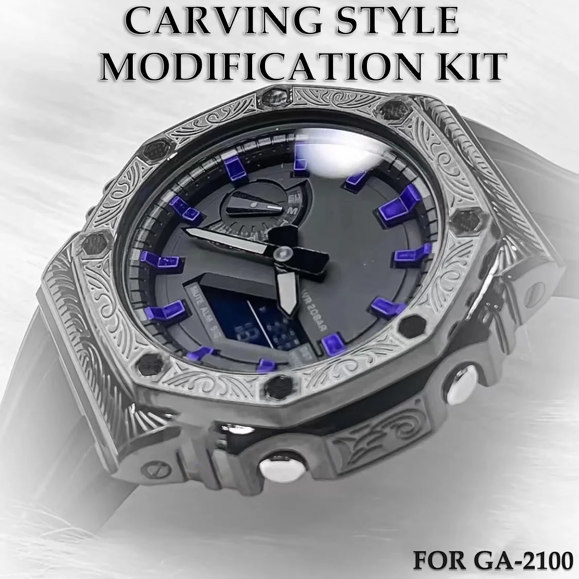 

Чехол резной из нержавеющей стали для GEN3 GA2100, модифицированный комплект для G-Shock Casio 3rd 4rd, резиновый ремешок, металлический браслет GA2110