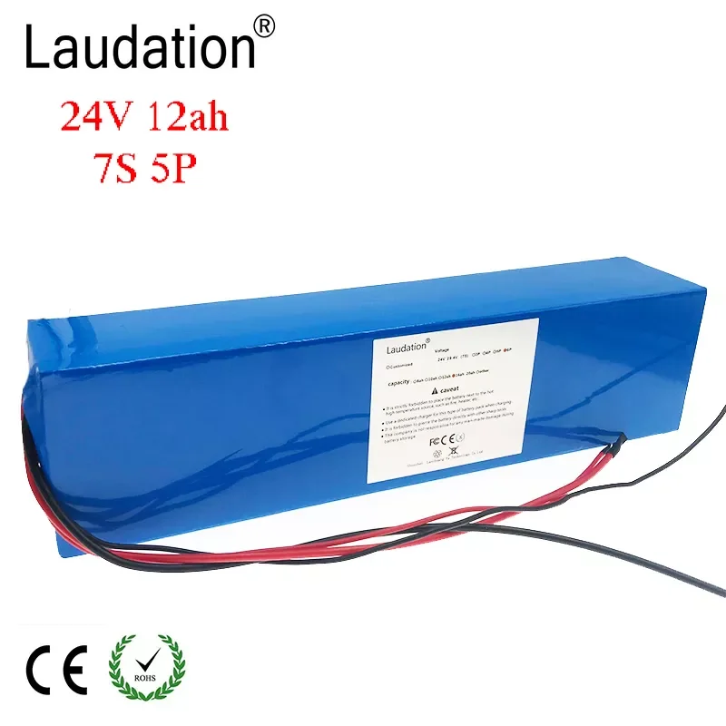 

Laudation 24V 12ah Electric Bicycle Lithium Ion Battery 29.4V 12000mAh 15A BMS 250W 350W 18650 Battery Pack Wheelchair Motor