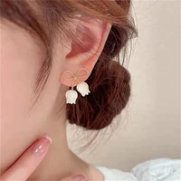 latest womens earrings simple transparent heart shaped round glass earrings factory direct sales