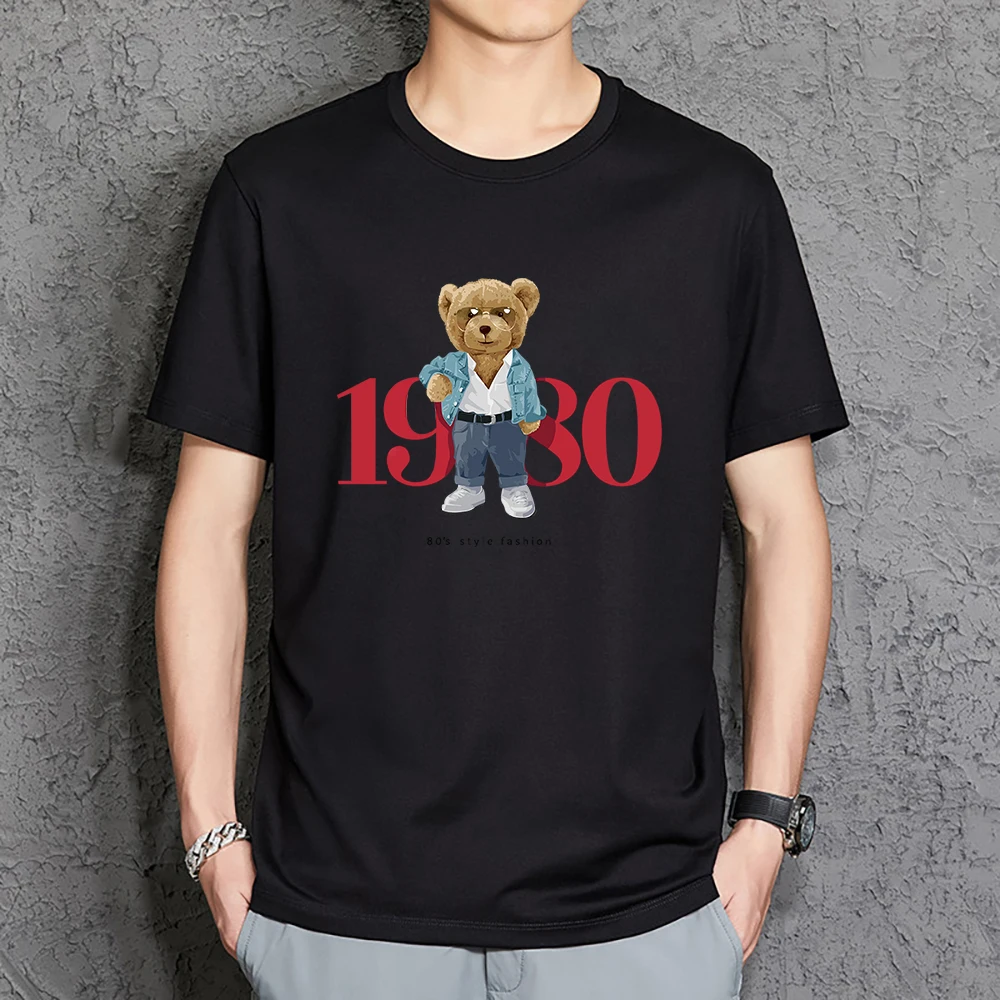 

Модные Мужские футболки в стиле 80-х годов 1980, хлопковая свободная одежда, классические футболки в стиле хип-хоп, модные мягкие мужские топы