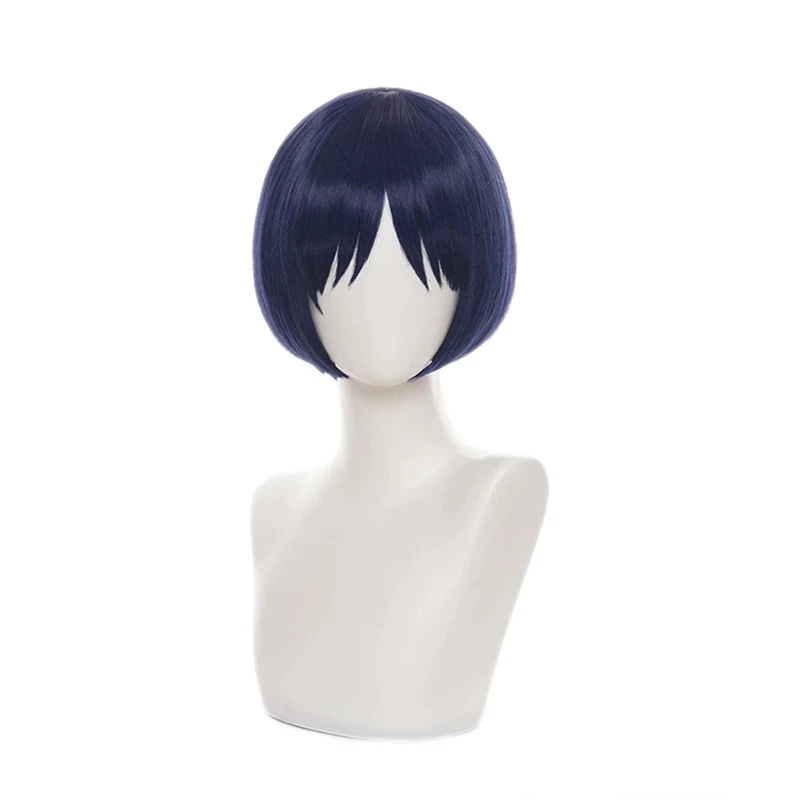 

Genshin Impact Cosplay Wigs Scaramouche 30cm Blue Purple Black Heat Resistant Synthetic Hair Anime Cosplay Wig + Wig Cap