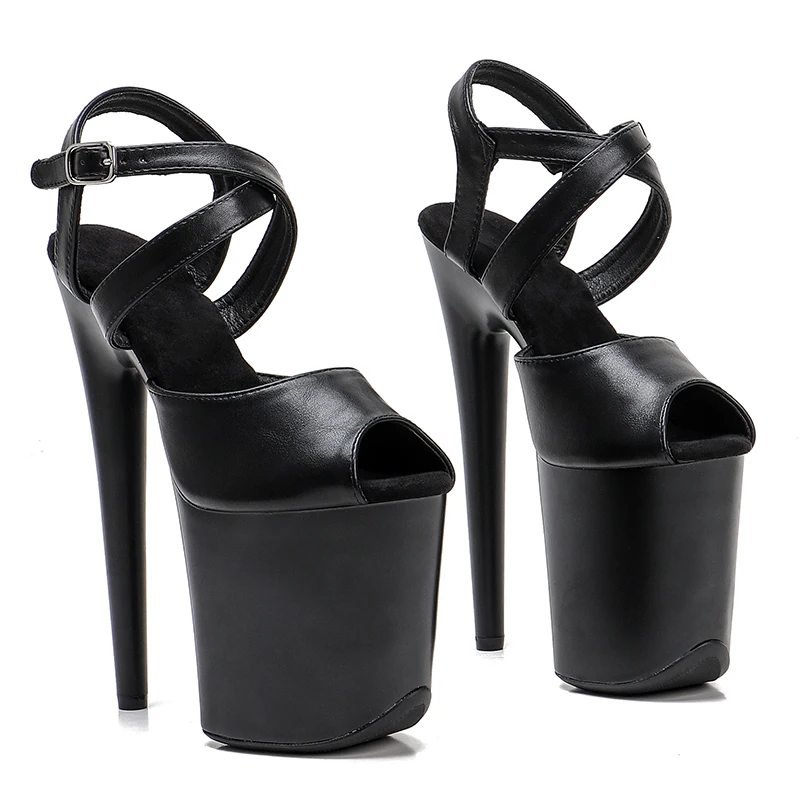

Leecabe 20cm/8inch matte PU high heel sandals sexy Models Party Show Stage Platform Women Sandals 1K