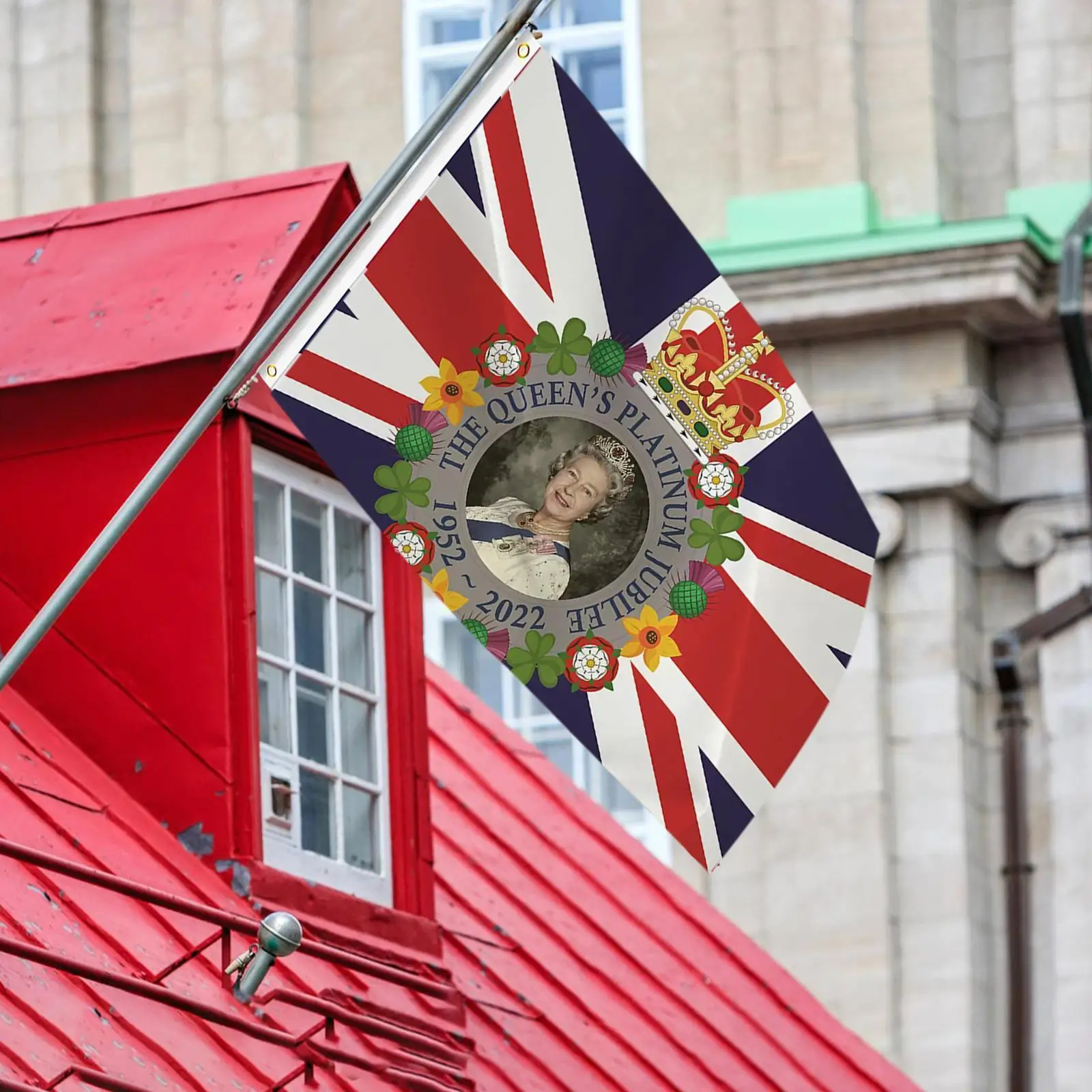 

The Queen's 70th Anniversary Of The Queen's Death Flag 90*150cm W8c5