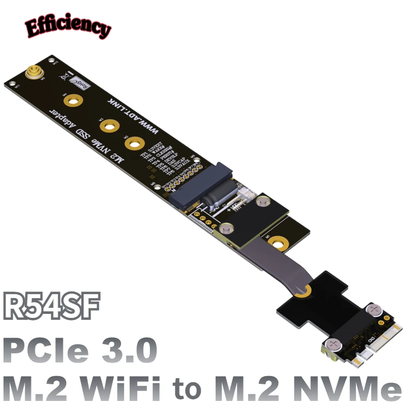 

M.2 WiFi A.E Key To M.2 Key M2 M.2 NVME SSD Extension Cable ADT R54SF PCIe3.0x1 Gen3 8G/bps