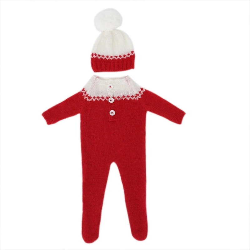 

Boy Girl Costume Hat Romper- Set for Baby Photo Studio Clothes 0-3 Month