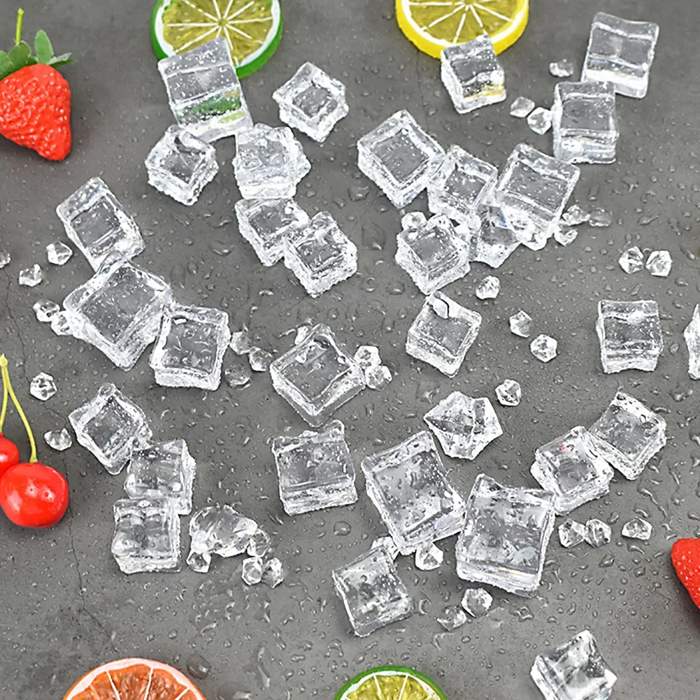 Clear Acrylic Ice Rocks Chips Fake Ice Vase Filler Table Scatter Crystal Cubes Photography Background Accessories enlarge
