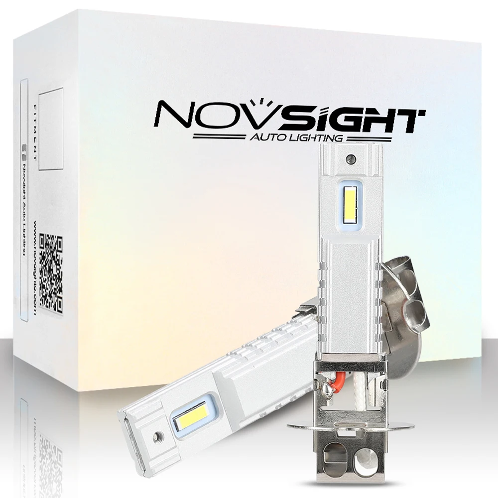 NOVSIGHT противотуманные Светильник лампы H1 Led H3 Автомобильные фары 2000LM 6000K белые 60W лампы мини размер Plug and Play Автомобильные противотуманные фары автомобильные аксессуары