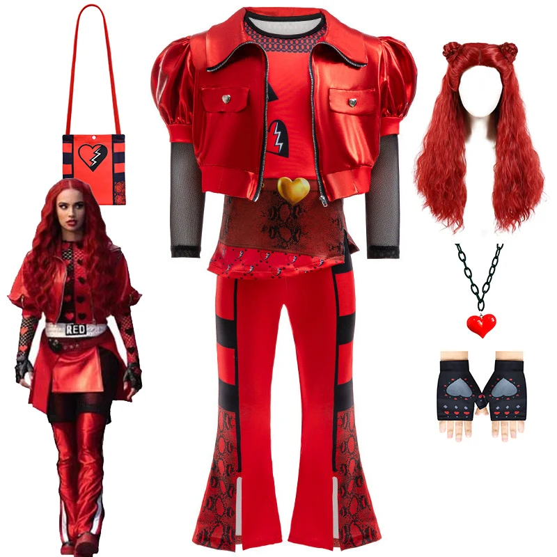 Костюмы для косплея Потомки 4 детей восстановление красного платья принцессы