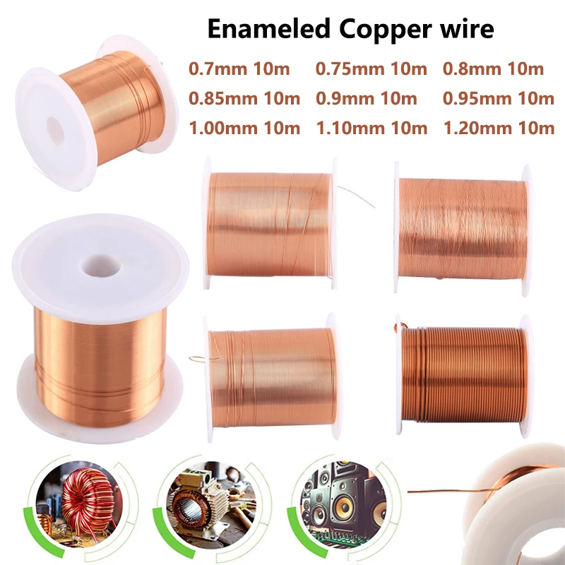 

10m/roll 0.7mm 0.75mm 0.8mm 0.85mm 0.9mm -1.20mm Cable Copper Wire Magnet Wire Enameled Copper Winding Wire Coil Copper Wire