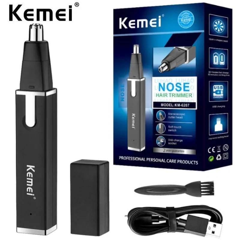 

Триммер для волос в носу Kemei 6287, инструмент для стрижки волос в носу, триммер для мытья, машинка для стрижки и бритва для волос, эпилятор, удал...
