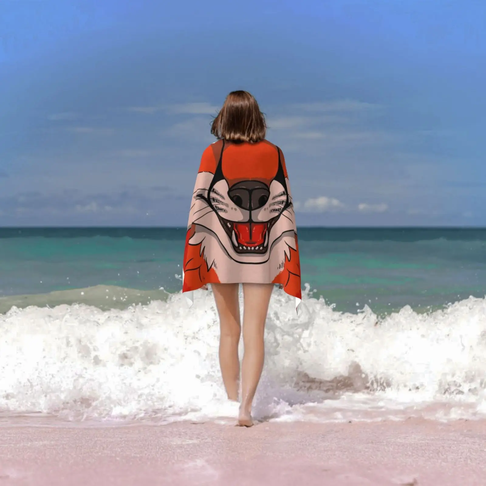 Лисий Мау индивидуальное полотенце банное пушистый мех костюм мордочка |