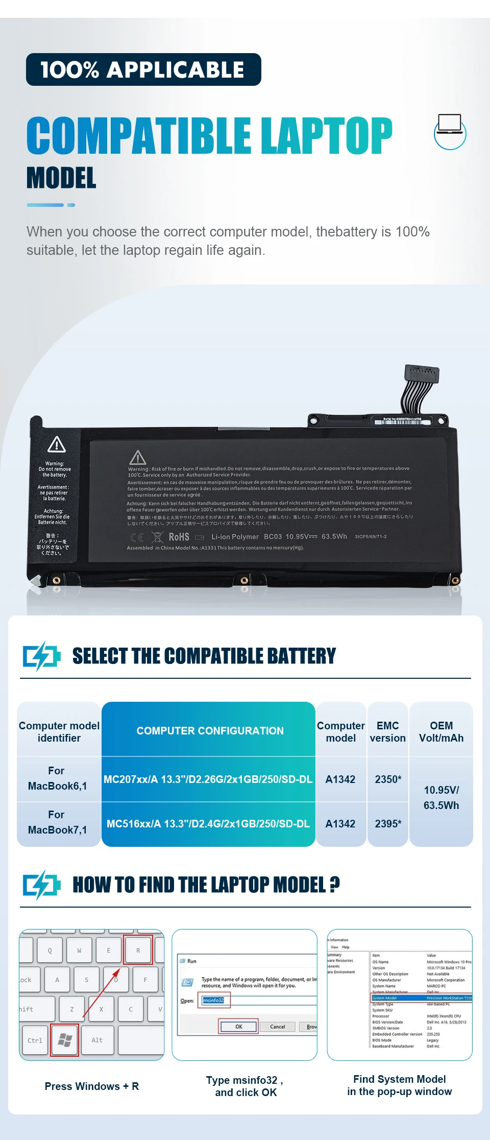 НОВЫЙ аккумулятор для ноутбука A1331 A1342 Apple MacBook 13 3 дюйма Unibody MC207LL/A MC516LL/A 020-6809-A