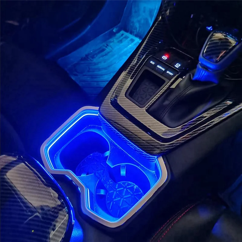Фото Внутренняя декоративная лампа для Toyota RAV4 XA50 2019-2024, автомобильные аксессуары, светодиодный центральный держатель для стакана с водой, светильник-T61C №3