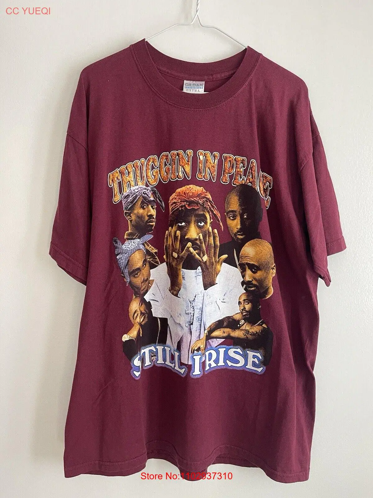 Винтажная Футболка Tupac Rap размер XL