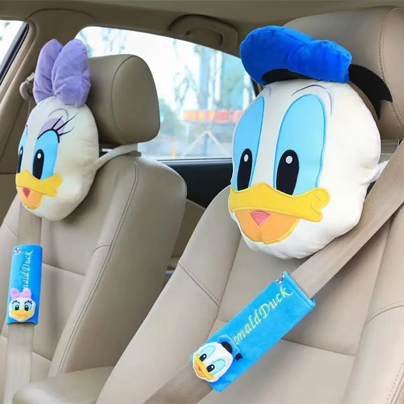 Cartoon cute girl heart big head Donald Duck Daisy car head pillow neck pillow small pillow seat belt cover  car gadget