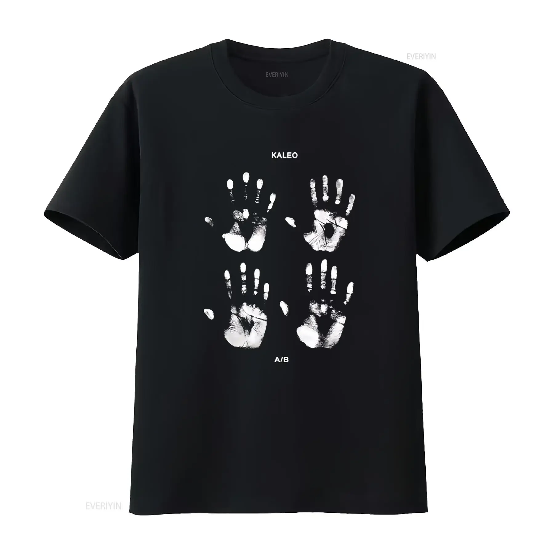 Фото Новая футболка NWT Kaleo Palm Distressed Music A B 2022 с уникальным дизайном в виде отпечатков рук для влюбленных, винтажная, мягкая, стильная, мужская. №1