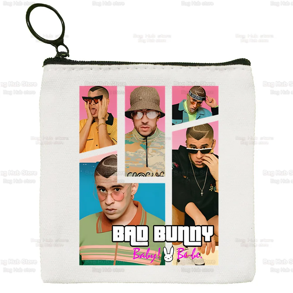 Un Verano Sin Ti Simple Canvas Coin Purse Bad Bunny Maluma Cute Cartoon Yo Perreo Sola Key Case Lady Bag Coin Storage Bag
