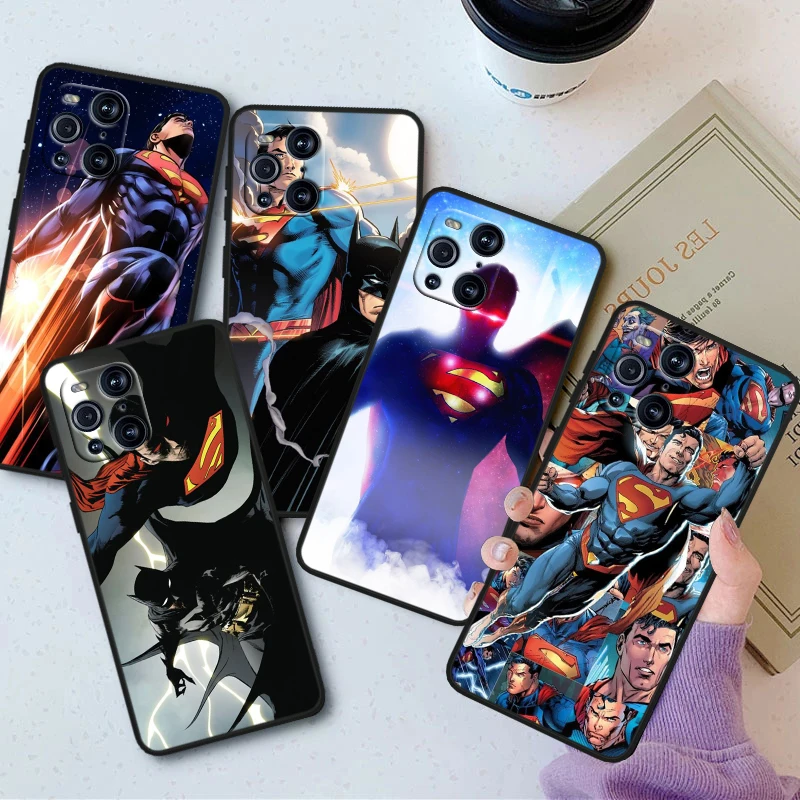 Супермен Бэтмен для OPPO Find X6 X5 X3 X2 F21S F21 Pro Lite Neo черный силиконовый мягкий чехол