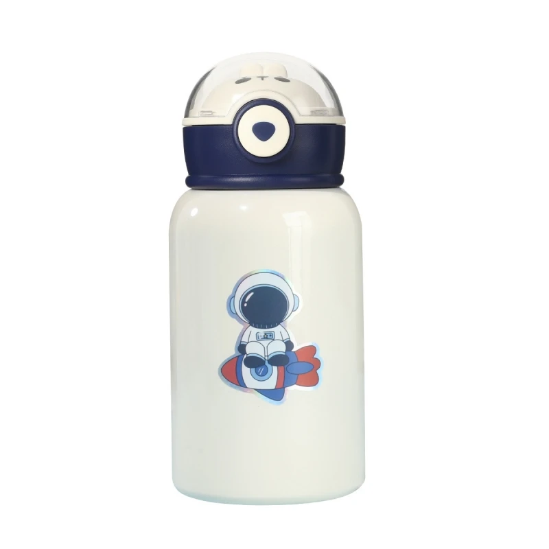 

Creative vacuum cup Children's space planet thermos cup Portable backpack vacuum cup with silicone straw