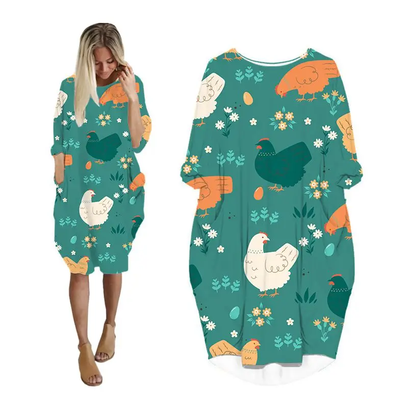 

Платье-миди женское с длинным рукавом, модная повседневная одежда в Корейском стиле, винтажная одежда большого размера, Платье оверсайз, на ...