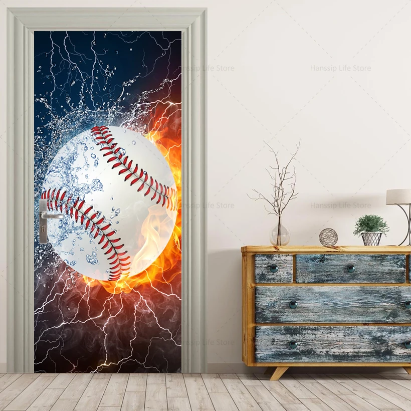 Наклейки на дверь с изображением футбольного заката книжный шкаф постер