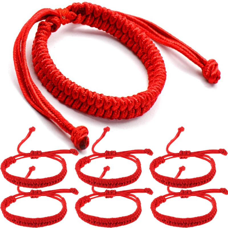 

10PCS Lucky Red Rope Handmade Bracelet Women Braided Adjustable Charm Bracelets for Couple Lover Friendship Knot Amulet Jewelry