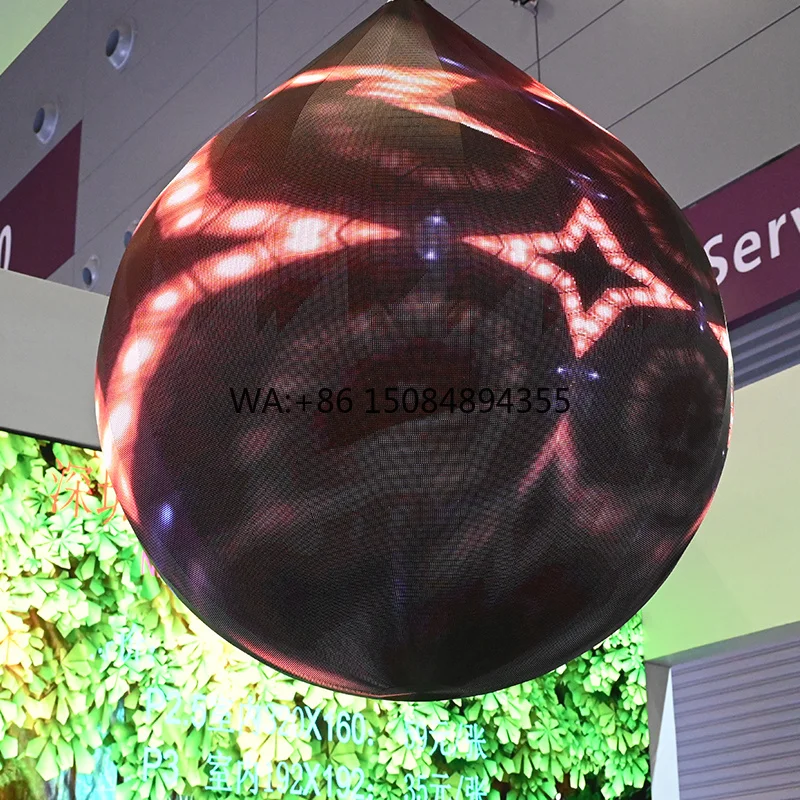 Фото Сферический LED-экран для рекламы: круглый 3D-дисплей в виде шара, полноцветный, на заказ, от фабрики в Шэньчжэне №1