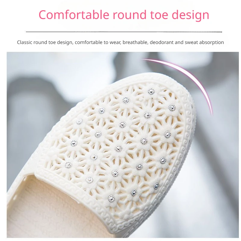 Hollow Out Flats Women Shoes Slip on Casual Nurse Shoes Summer Loafers Female Sandals Shallow Beach Breathable Zapatos