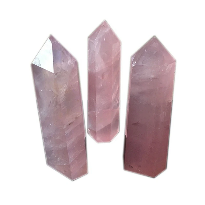 

3 Natural Powder Crystal Hexagonal Standard Column Crystal Rough Polished Powder Crystal Single-Pointed Column