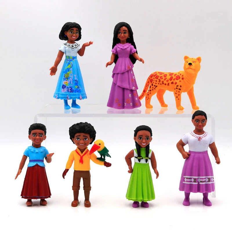 6pcs/set Disney Anime Encanto Figures Casita Home Theme Madrigal Juliet Isabela Luisa Doll Figurine Model Toys Set Gift For Kids