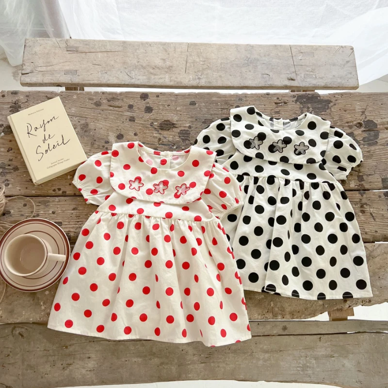 

Summer Newborn Baby Clothes Baby Girl One-piece Skirt Sweet Polka Dot Ha Clothes Lovely Princess Skirt Fashion Climbing Bodysuit