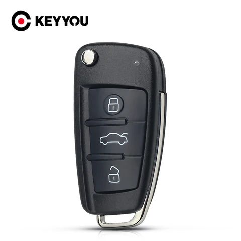 Запасной чехол KEYYOU для Audi, складной чехол-брелок для автомобильного ключа-пульта для Audi A2 A3 A4 A6 A6L A8 TT, 3 кнопки, чехол без лезвия