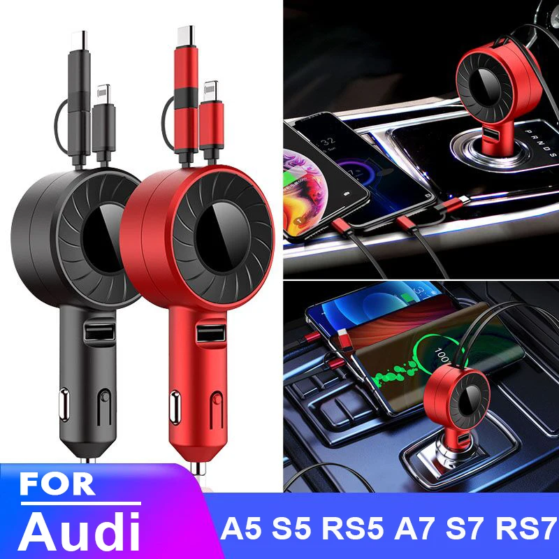 

USB Type C Car Charger for iPhone Android HUAWEI Xiaomi POCO Samsung for Audi A5 S5 RS5 B8 8T A7 S7 RS7 4G A8 S8 D2 D3 4D 4H