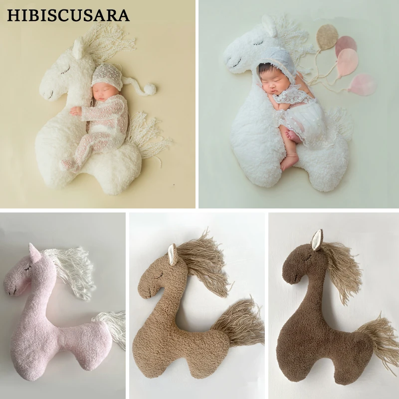 Newborn Photography Posing Pillow Horse Pegasus Photo Props Cushion Dolls Infant Photo Shoots Studio Accessories Posing Beans