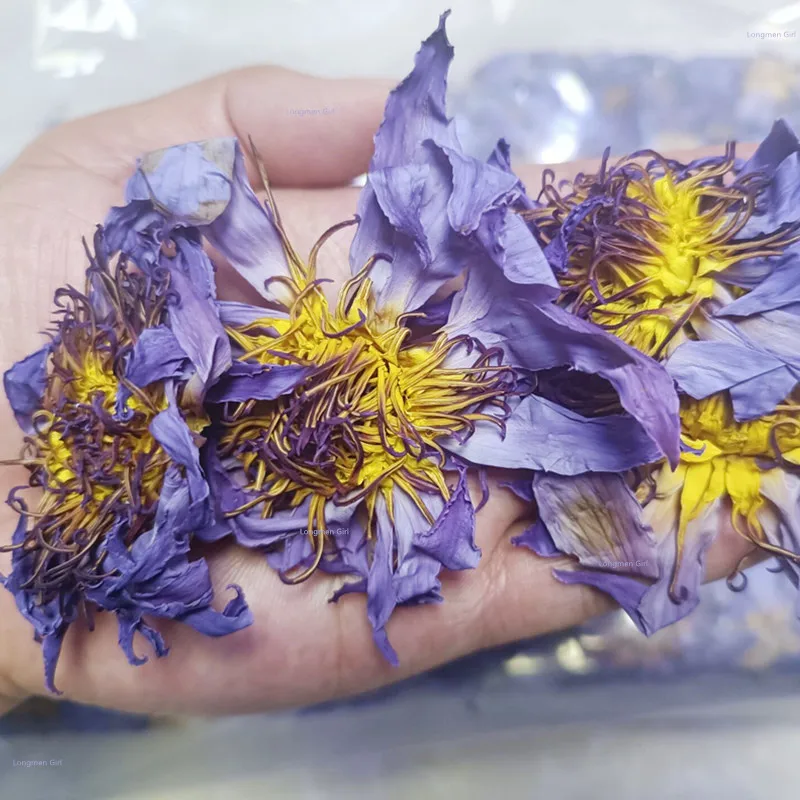 

500g High Quality Blue Lotus Dried Flower Water Lily Low Temperature Baking Supplies Nymphaea Caerulea Party Wedding Decoration