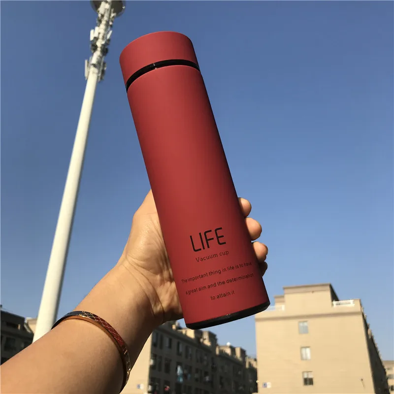 

500ml Thermos For Water Tea Vacuum Flask With Filter Thermoses Stainless Steel 304 Sport Thermal Cup Coffee Mug Tea Bottle