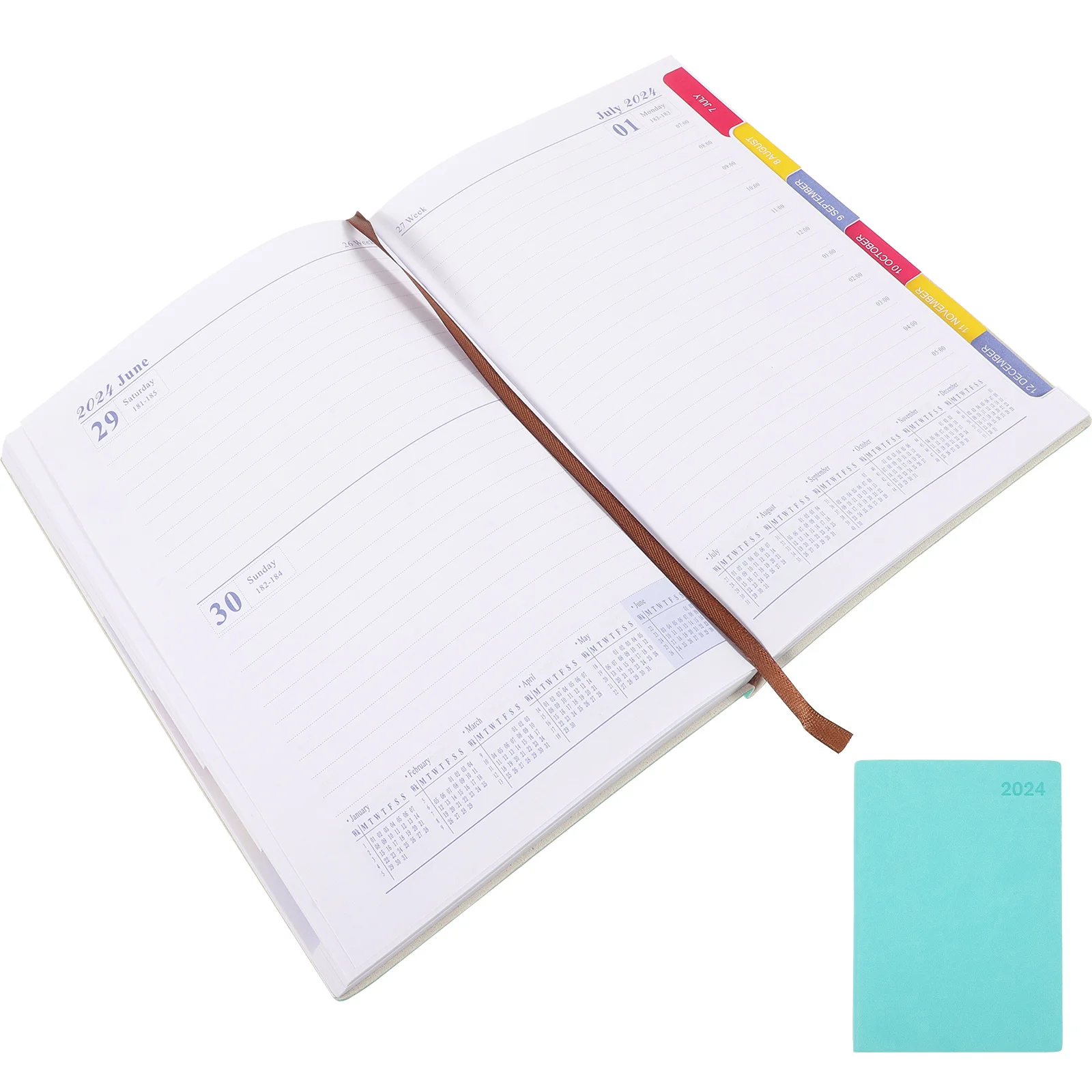 

Блокноты для ежедневных записей, 2024, планировка для записей на год, блокнот для ежедневного использования, практичный офисный график, декоративный ученический блокнот