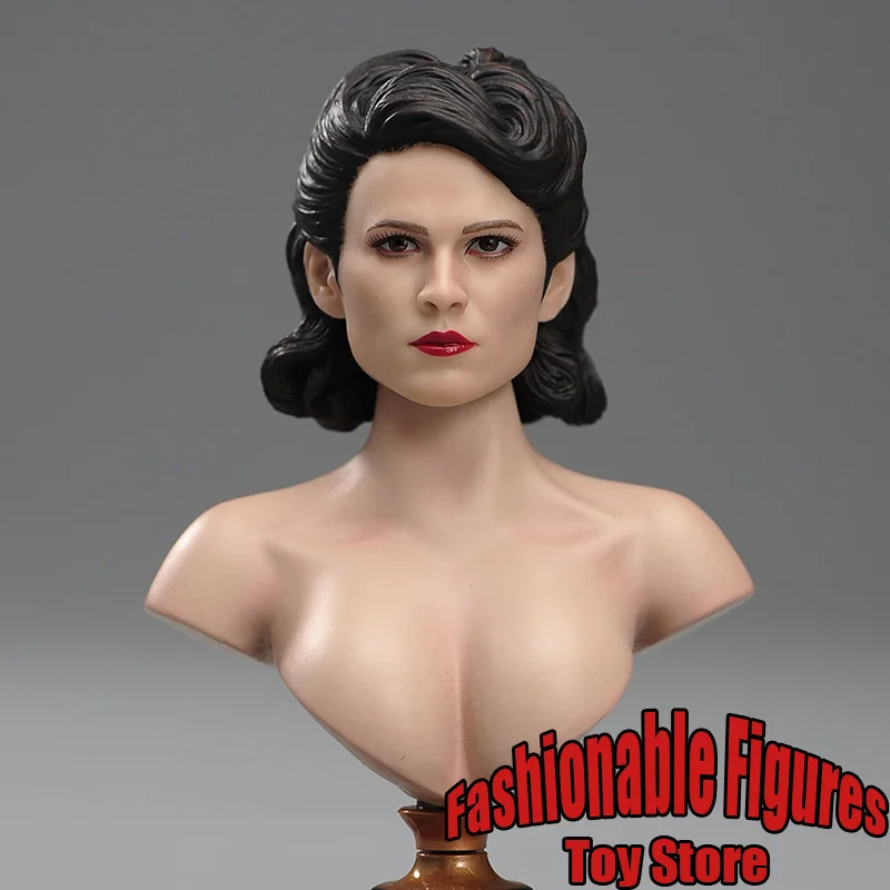 

1/6 Women Soldier Head Sculpt Margaret Peggy US Captain Girlfriend Carter Head Model For 12'' Action Figure Body Toys