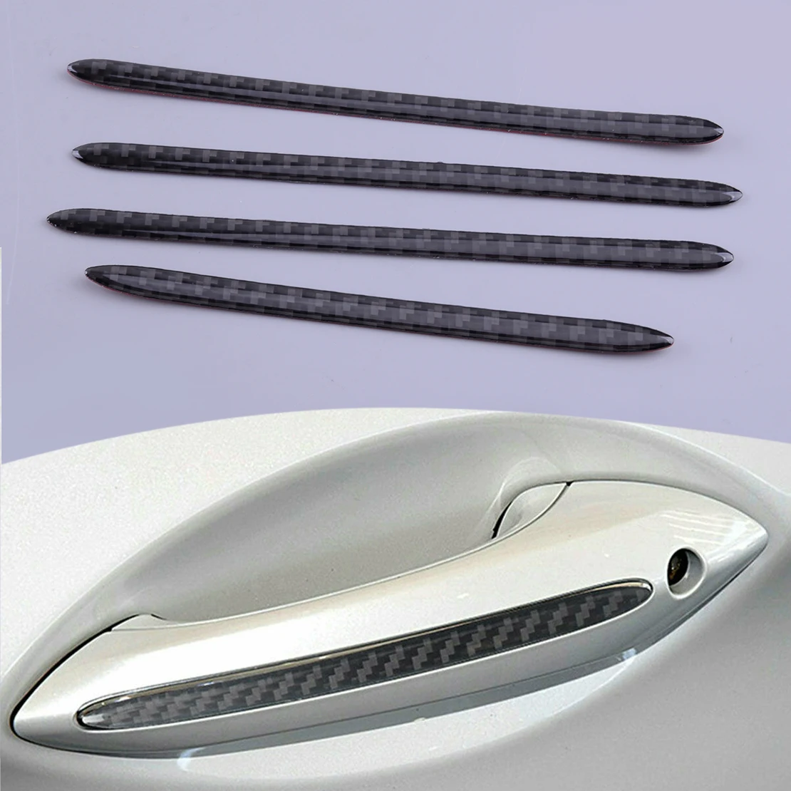 

4Pcs/Set Door Handle Trim Stripe Cover Sticker Fit for BMW 5 Series F10 F18 F11 2011 2012 2013 2014 2015 2016 2017 Carbon Fiber