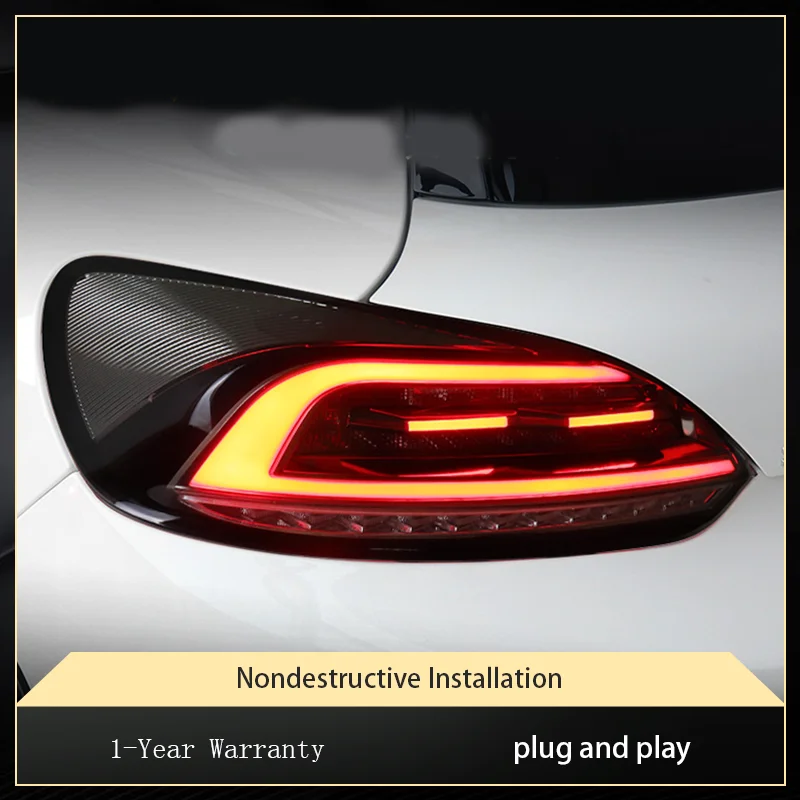 Фото 2 шт. Автомобильные фонари ДЛЯ 2009-2015 VW Volkswagen Scirocco Задний фонарь DRL Задний фонарь Динамический указатель поворота Светодиодный задний противотуманный автомобильные аксессуары №3