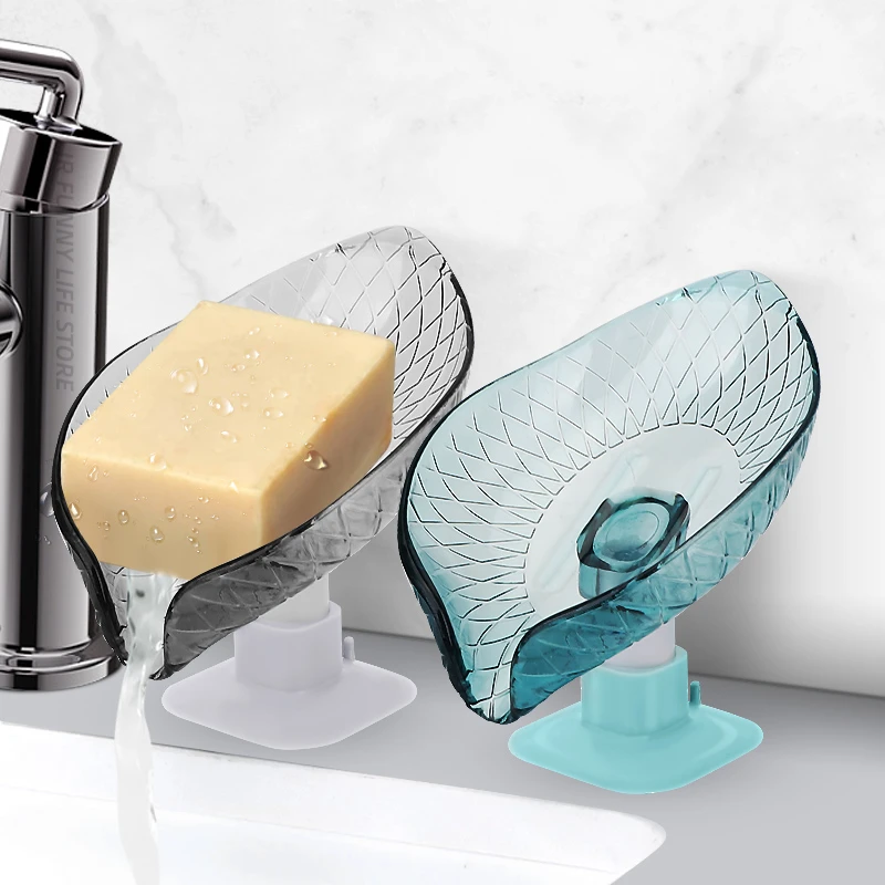 

Leaf Shape Soap Dish Drain Soap Holder Bathroom Shower Soap Box Sponge Storage Plate Tray Bathroom Supplies Bathroom Supplies