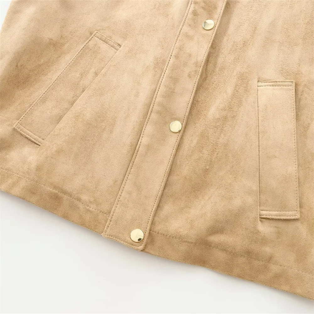 Куртка женская повседневная с длинным рукавом и высоким воротником