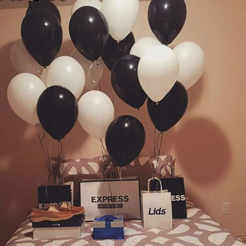 77 шт./комплект черно-белые латексные арки гирлянды воздушные шары украшения на