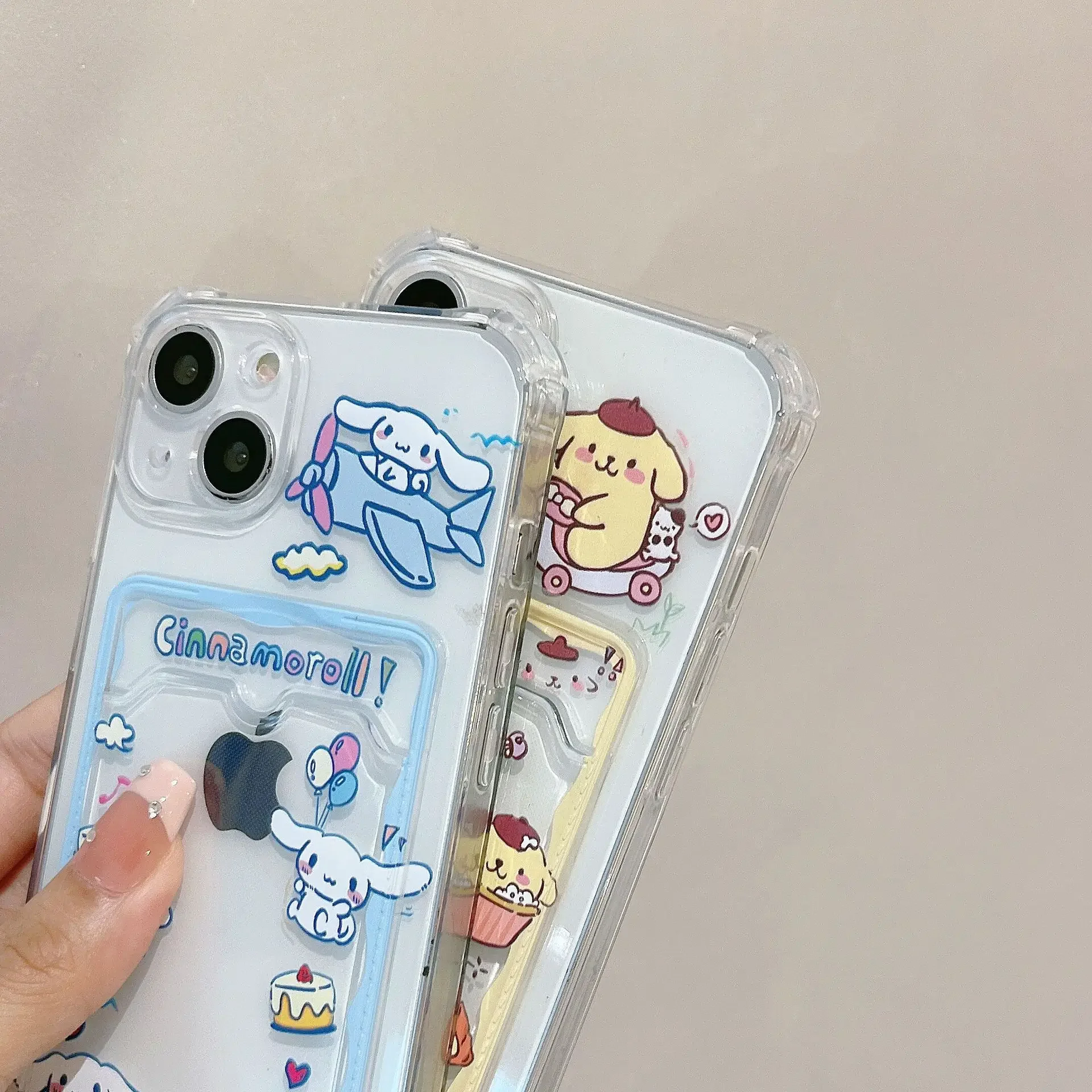 Чехол-держатель для карт Sanrio Hello Kitty Cinnamoroll Samsung Galaxy S24 Ultra S23 FE S22 A55 A35 A34 силиконовый
