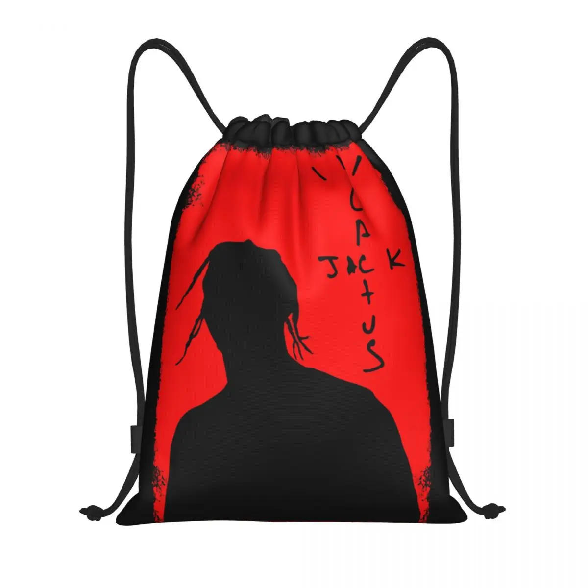Drawstring Bags Gym Bag Travis And Scotts Silhouette Cactus Jack Mcdonalds Re Comfortable   Funny Graphic Backpack Knapsack
