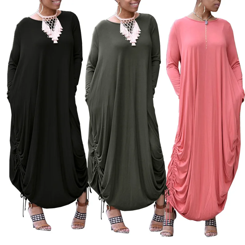 

Long Sleeve Loose Large Size Dress