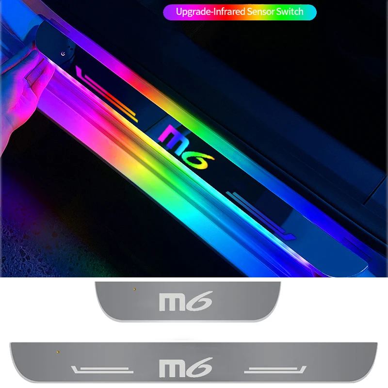 

Car Door illuminated Sill Light for MAZDA M6 Logo Projector Lamp USB Power Moving LED Streamer Door Welcome Pedal