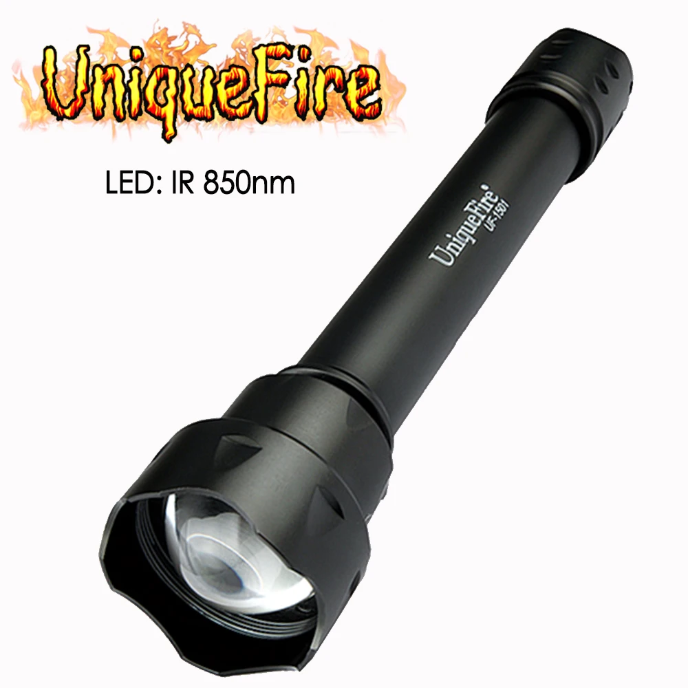 

UniqueFire 1501 IR 850NM 3 Modes LED Night Vision Flashlight Infrared light Adjustable Zoomable 38mm Convex Lens Torch Lantern