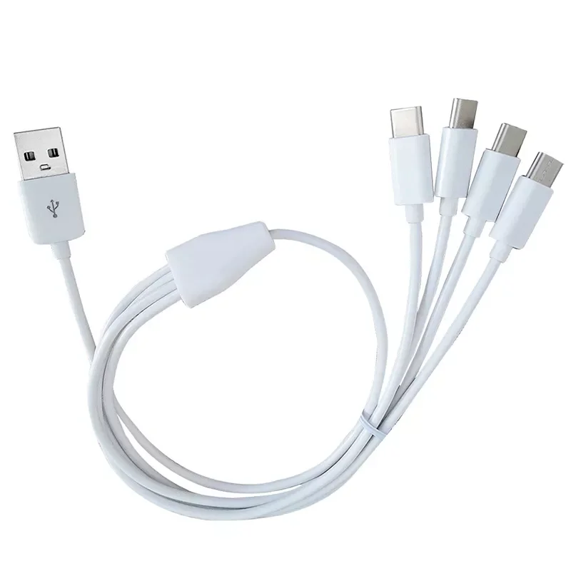 

3.1 charge cable OD 3.0MM 50cm 4 in 1 USB to 4 type C charger adapter cable power 4 type c for Smartphone tablet PC