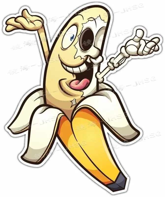 

One Eye Happy Banana Fruit Mascot Car Bumper Window Decal Decal Sticker - Waterproof and Sunscreen - Support Customization